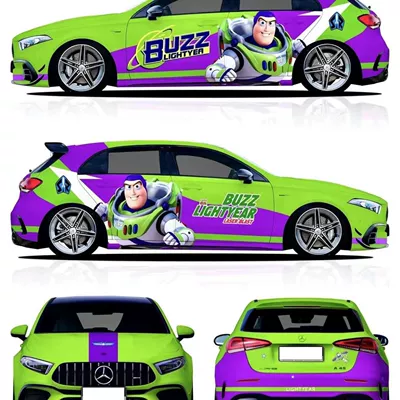 Cartoon Tesla Car Wrap, Auto Color Change Film - buzz-lightyear-series-default-item