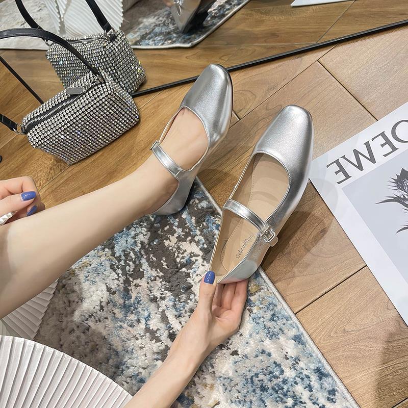Autumn trend retro Mary Jane shoes low-cut with a strap flat