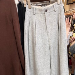 チャオ級おすすめ! 韓国系の灰色のワイドパンツの女性秋冬のハイウエストのゆったりしたカジュアルパンツ