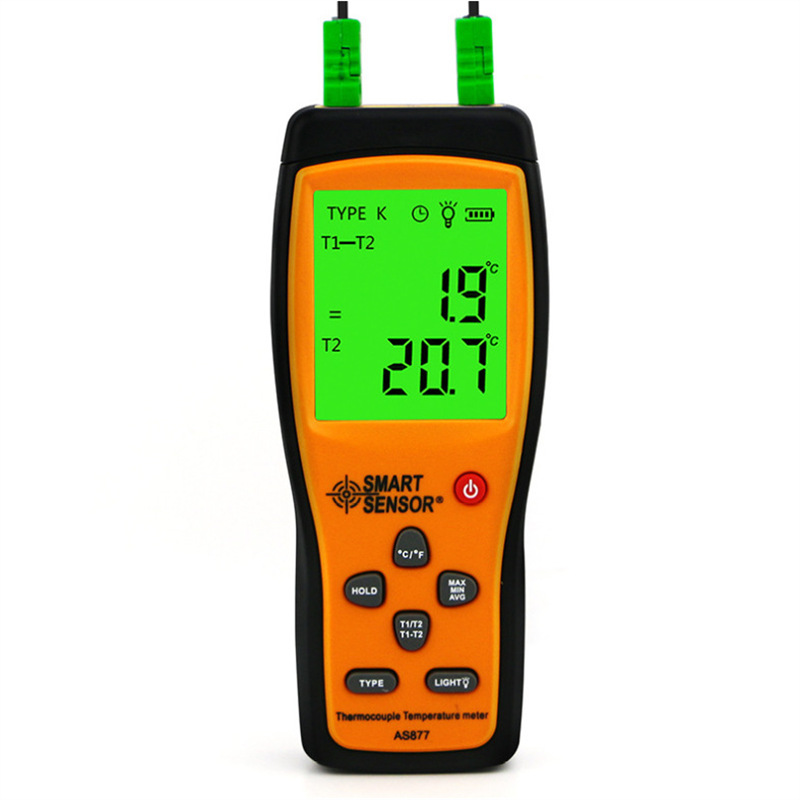 希玛AS877双通道AS887四通道接触式测温仪高精度K型热电偶温度计