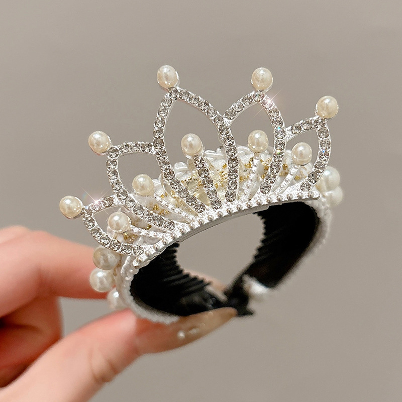 Cabecera de la corona para niños con bola de cola de caballo cabeza de botón de cola de caballo para niñas cumpleaños festivos artefactos de pelo de Navidad adornamientos de pelo