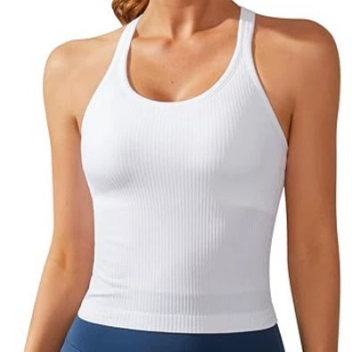 Жилет для йоги, двухслойный коврик, спортивное нижнее белье, жилет, женские укороченные топы в рубчик для тренировок