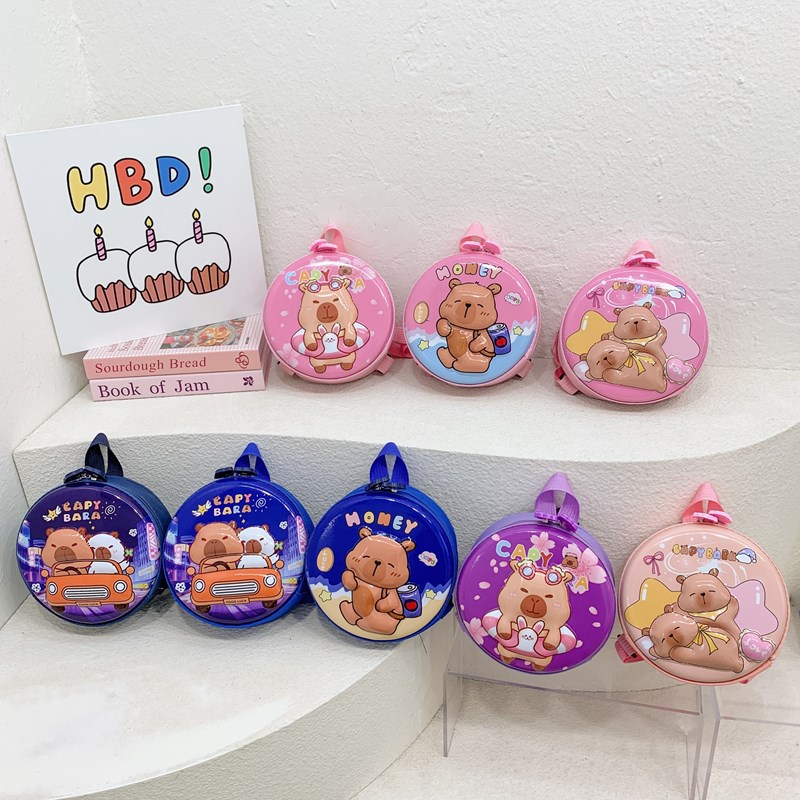 Kindergarten bebé bolsa pequeña de caparazón duro Kapibala mochila para niños y niñas snacks de viaje al aire libre mochila pequeña marea