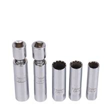 磁性万向火花塞套筒扳手14mm16mm汽车火花塞超薄摩托车拆卸装工具