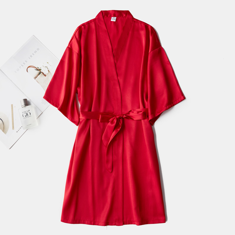 반소매 무말 밝은 빨간색