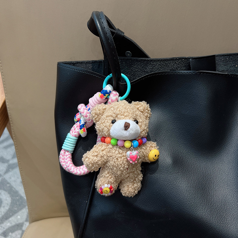 60g Weight Bag Pendant, Keychain Classification 1 Piece Quantity Daily, Street Occasion Plush Material Bear Pattern Unisex Gender Cartoon Style, Cute Style 1 Piece Cartoon Style Cute Bear Plush Unisex Bag Pendant Keychain 6