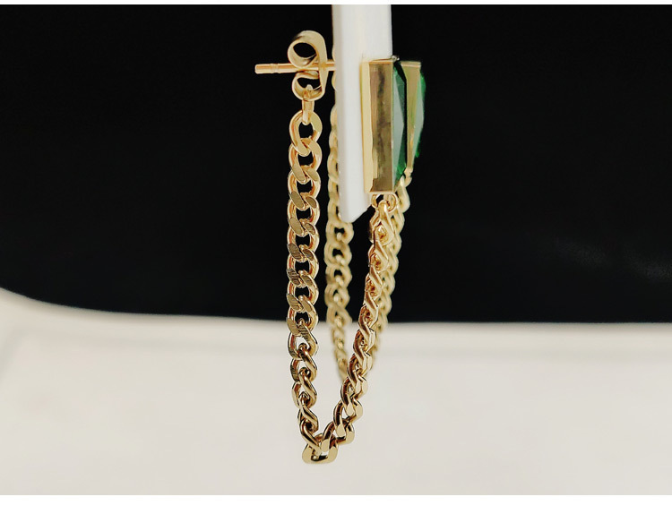 1 Pair Quantity Daily Occasion Fashion Rectangle Titanium Steel Plating Inlay Artificial Gemstones Drop Earrings 1 Pair