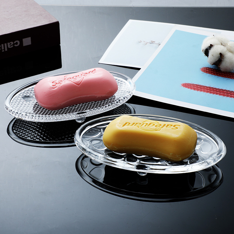 Caja de jabón de vidrio transparente inodoro doméstico plato de jabón hecho a mano creativo Hotel caja de jabón de baño