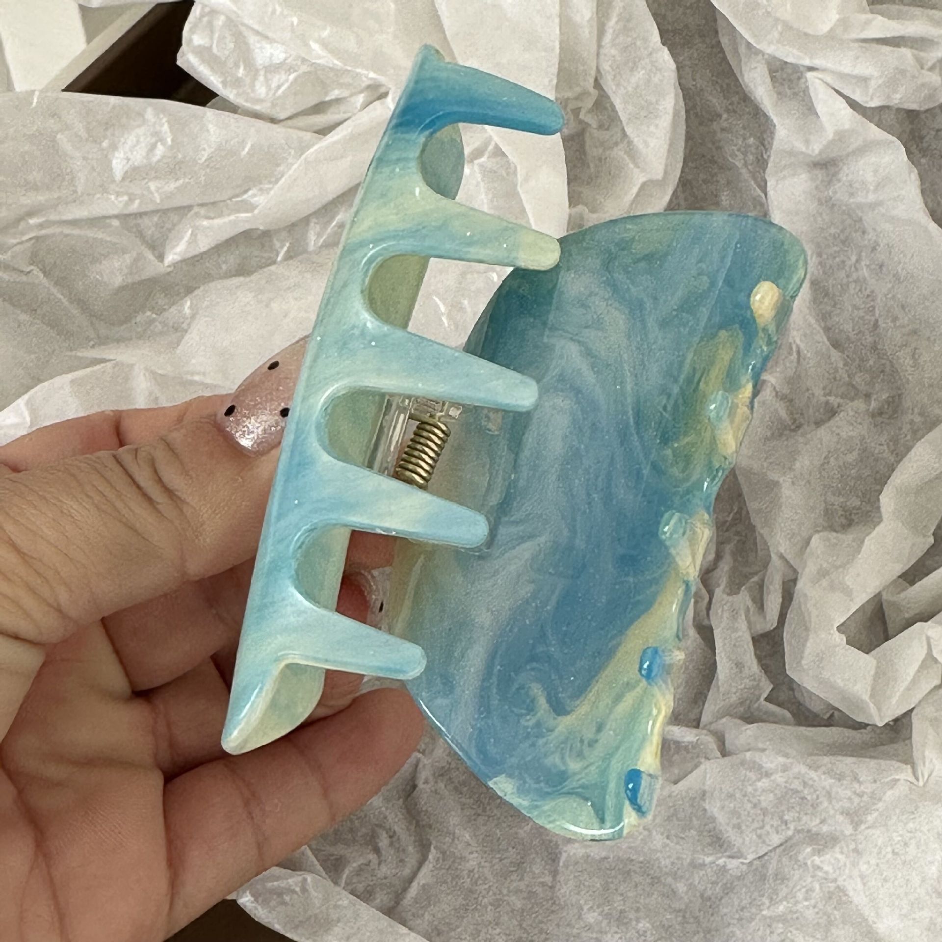 Texture Gradient Halo Hair Dye Grab Clip Advanced Hair Hair Pokrivala Sweet Cute Super Fairy Elegant Shark Clip Dodatki za lase_voghion.com