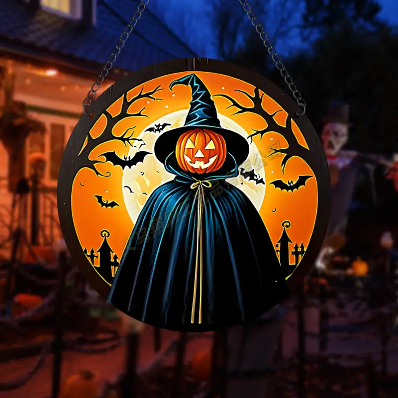 Transfronterizo serie de Halloween acrílico captador de sol artesanía decoración creativa colgante acrílico disco
