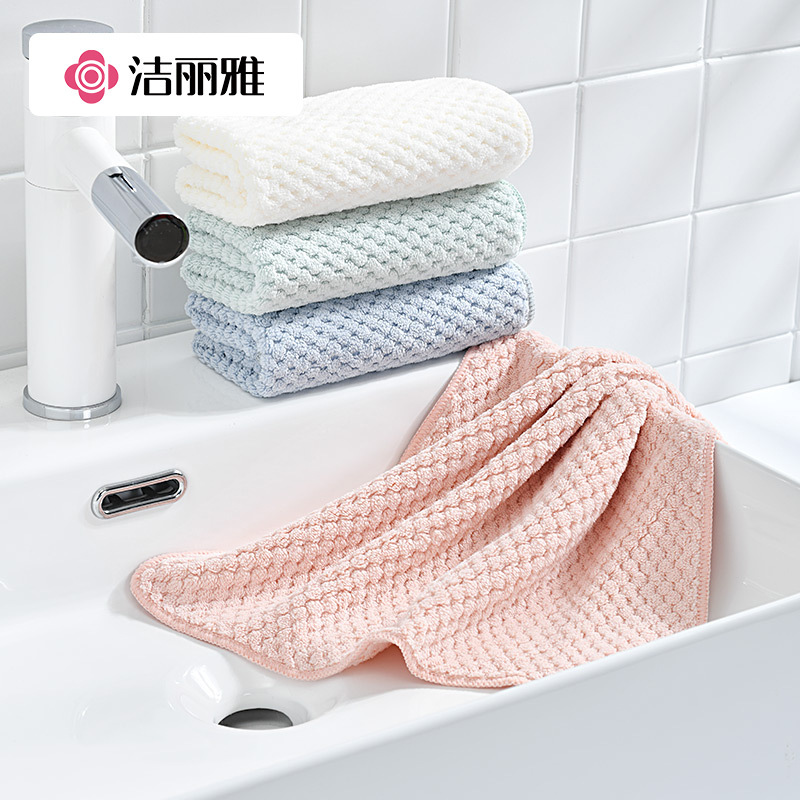 Jieliya ultra-fine fiber pineapple square towel adult children soft hand towel face washing small towel 7585W Jieliya ultra-fine fiber pineapple square towel adult children soft hand towel face washing small towel 7585W