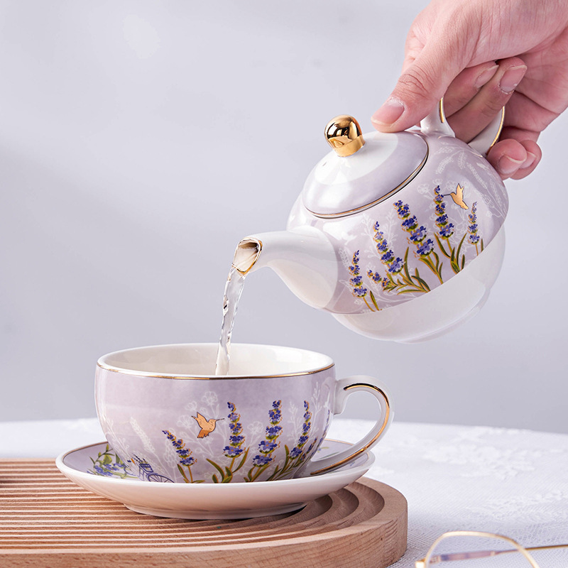 British Afternoon Tea Flower Tea Pot Ceramic Mother and Mother Pot Home Office Single Tea Set Water Cup One Cup One Plate One Pot Set British Afternoon Tea Flower Tea Pot Ceramic Mother and Mother Pot Home Office Single Tea Set Water Cup One Cup One Plate One Pot Set
