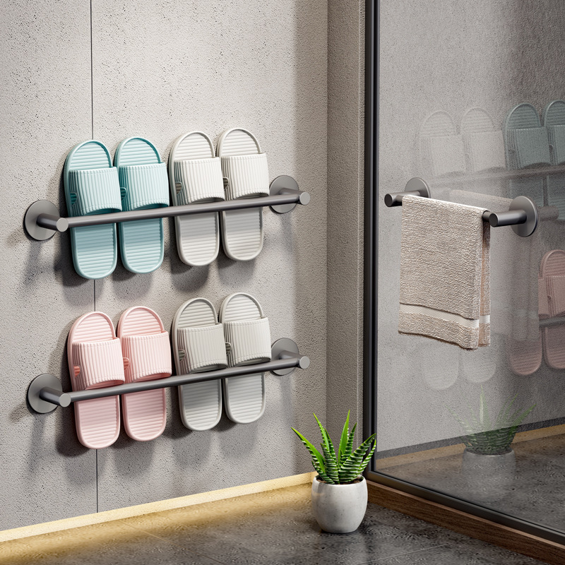 Draining Rack Bathroom Slipper Rack Punch-free Storage Artifact Toilet Sticking Storage Rack Shoe Rack Hanging Hook