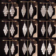 个性印度巴洛克复古风柳叶长款女士耳环镂空爱心多层流苏耳环批发