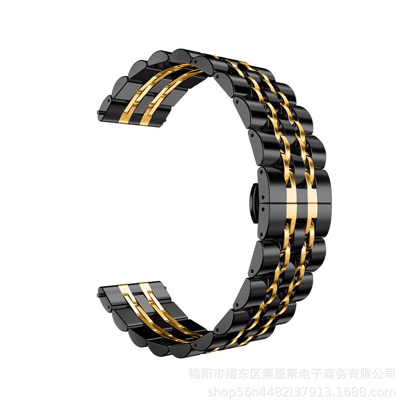 Adecuado para Samsung Galaxy watt4 Huawei GT3 reloj inteligente Correa siete cuentas de acero inoxidable metal Apple Correa