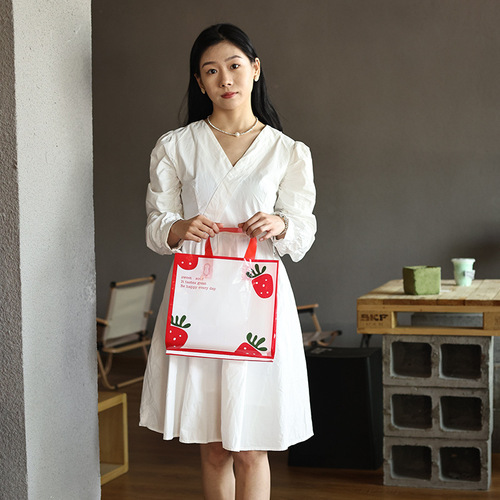 Wholesale cartoon print handbag shopping gift bag clothing packaging plastic tote bag