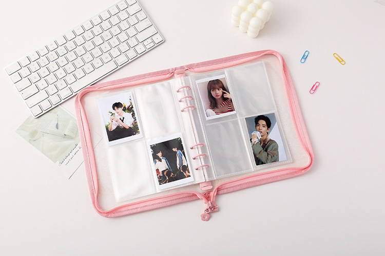 Ins Style Simple Transparent Pvc Soft Shell A5a6 Loose-leaf Zipper Bag Edge Hand Book display picture 4