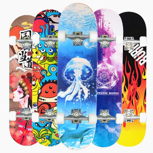 A Dual-Skate Four-Wheel Skateboard for Beginners, Professional Trick Riding for Men and Women, Adults and Children Skateboard