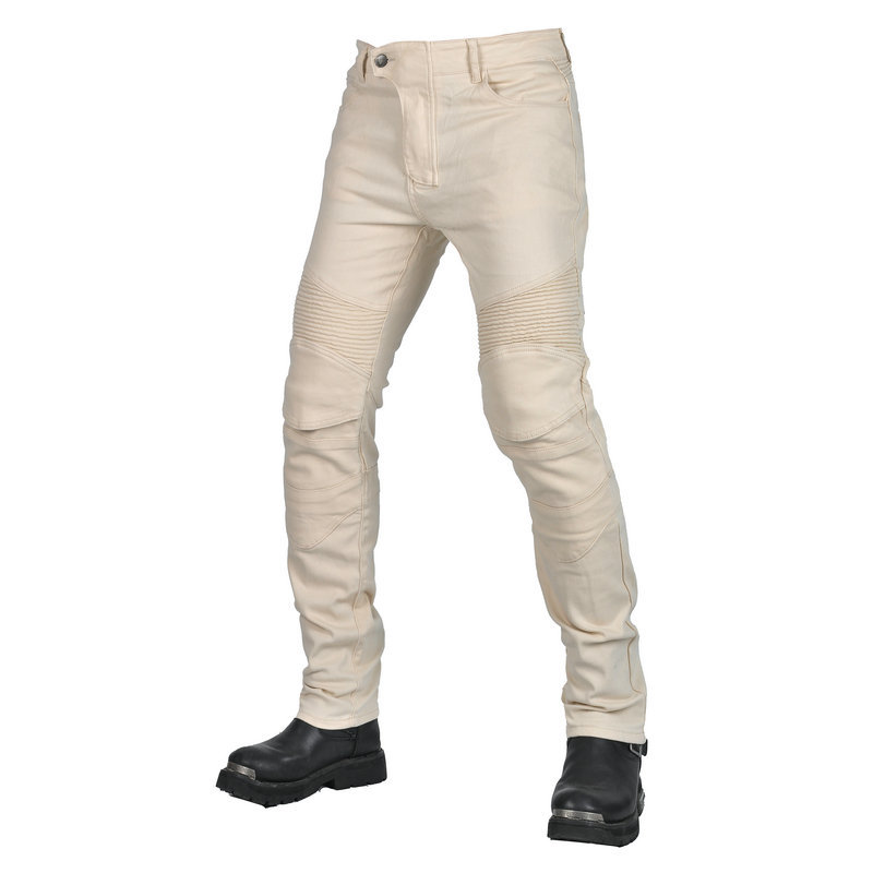 Volero Volum Gong motocicleta cremoso-blanco jeans hombres retro casual motocicleta impermeable resistente a las caídas