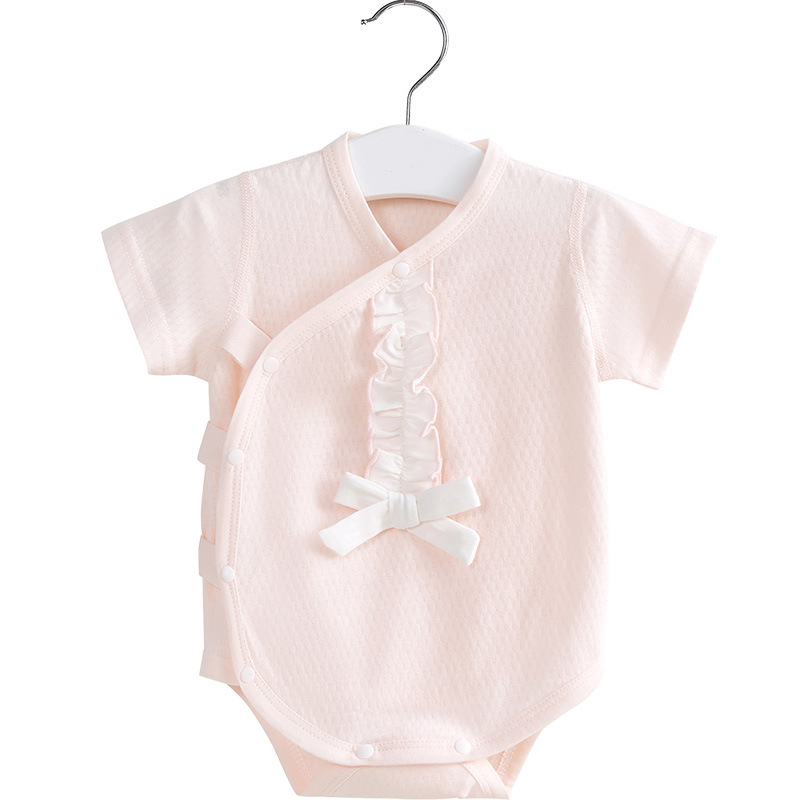 Baby summer jacket, algodón recién nacido, ropa de monje de mangas cortas para hombres y mujeres, delgada bolsa de triángulo, ropa de verano para bebé image 6