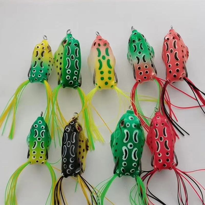 Soft Frogs Fishing Lures Soft Plastic Baits Fresh Water Bass Swimbait Tackle Gear