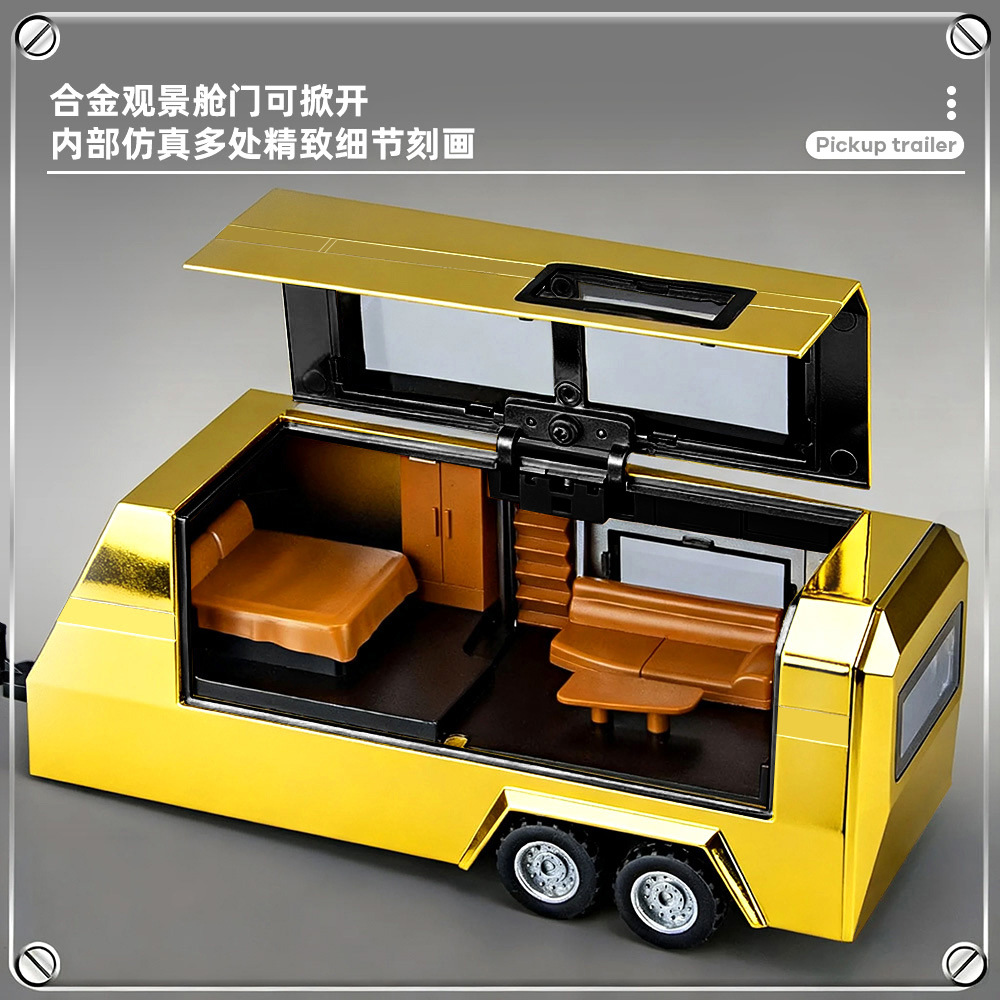 1: 32 Tesla RV modelo de automóvil de aleación Echo sonido y luz juguetes para niños decoración de café adornos transfronterizos