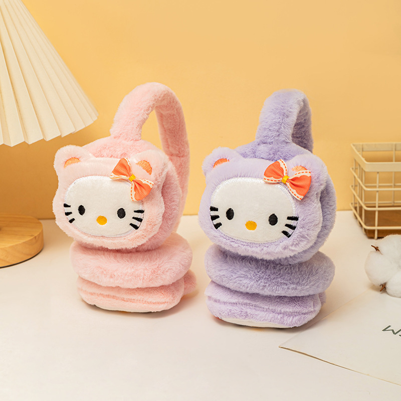 Children's earmuffs new winter warm earmuffs for boys and girls cute cartoon embroidery plush antifreeze earmuffs ear warming