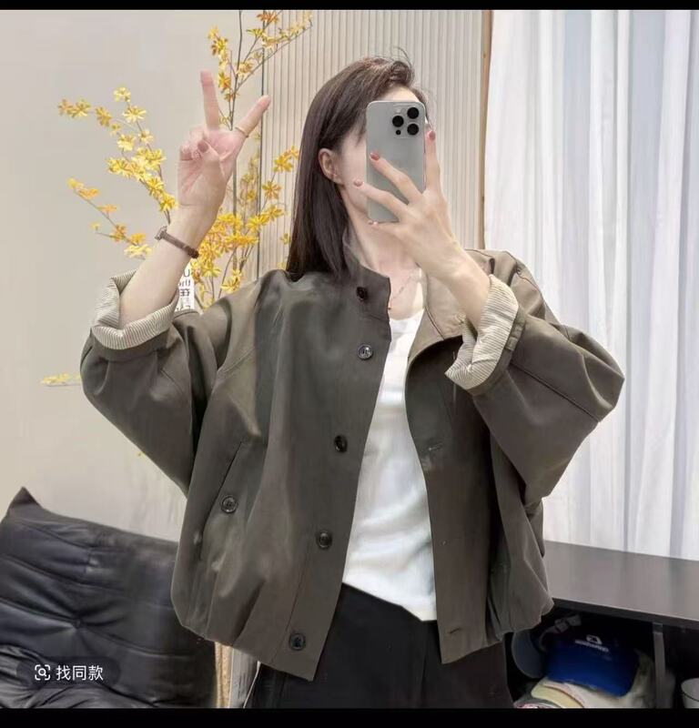 韩系设计感立领棒球服外套女2025早秋新款宽松显瘦百搭小个子上衣|undefined
