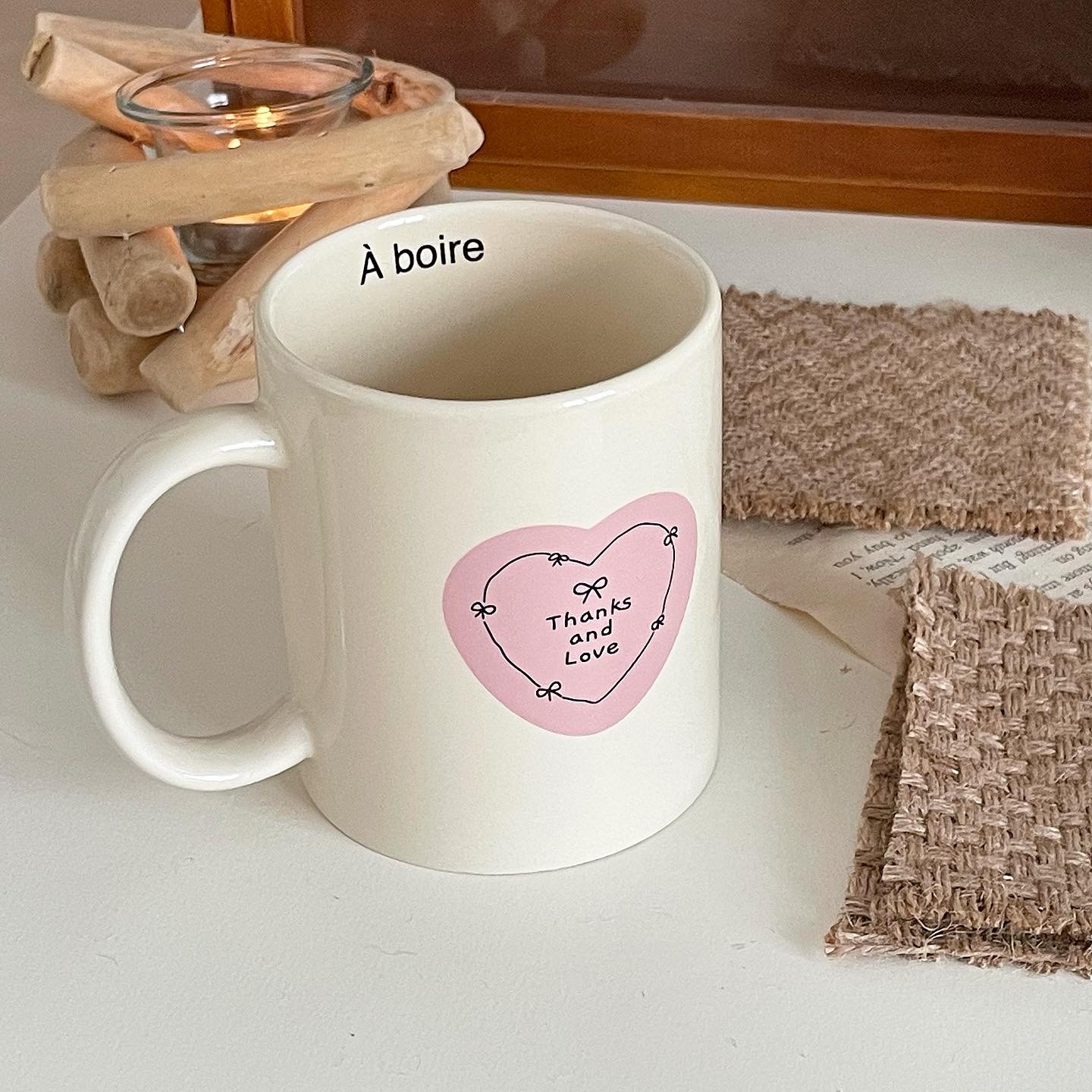 ins Cute Cartoon Happy Birthday Mug Cream Color Ceramic Girly Heart Couple Water Cup_voghion.com