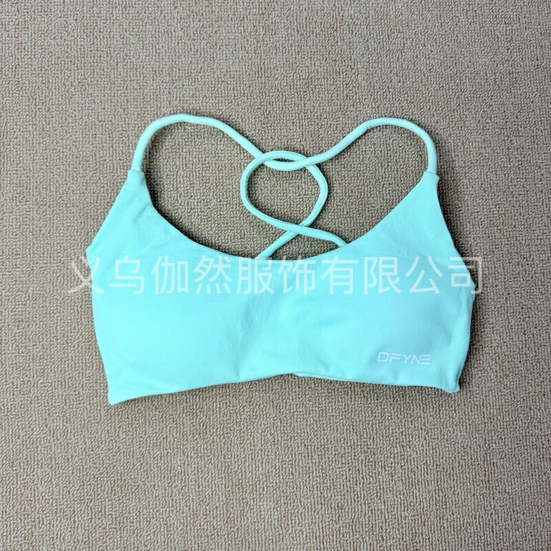 新色套装扭结跨境DFYNE同款亚马逊缝美背健身瑜伽露背吊带背心女|undefined