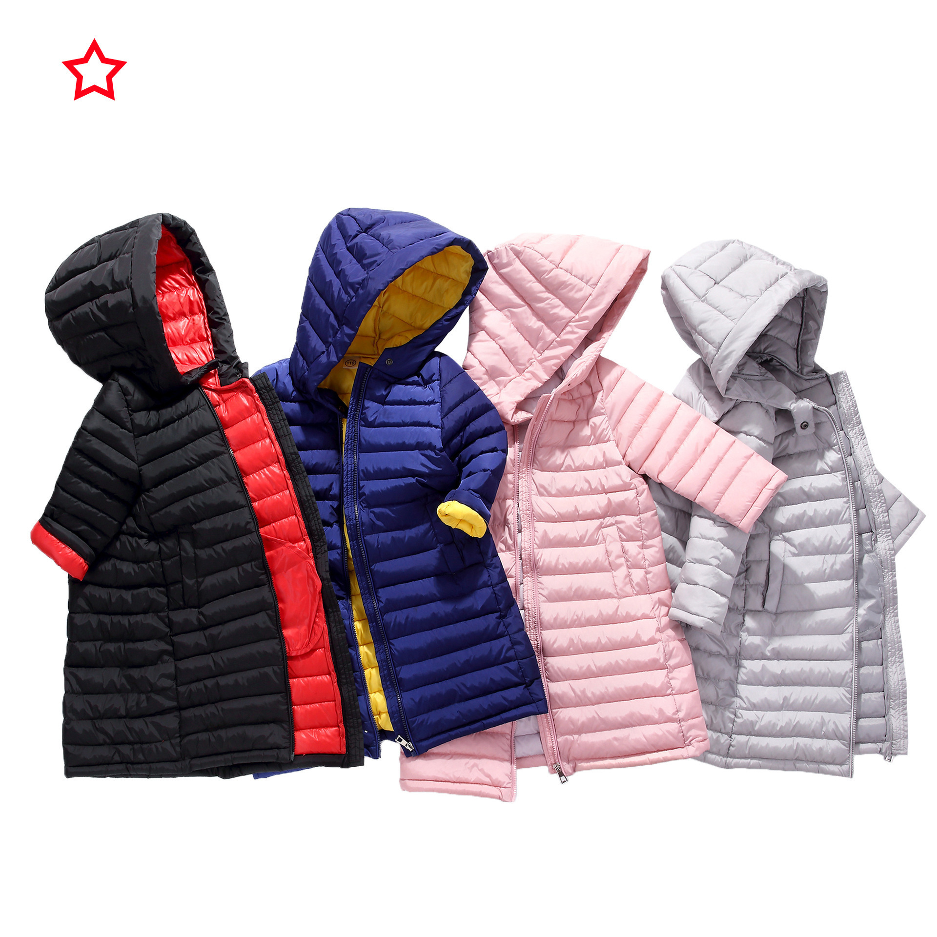 Chaqueta de plumón para niños medianos y largos 2025 otoño y invierno nuevo estilo coreano para niños gruesos chaqueta de plumón larga