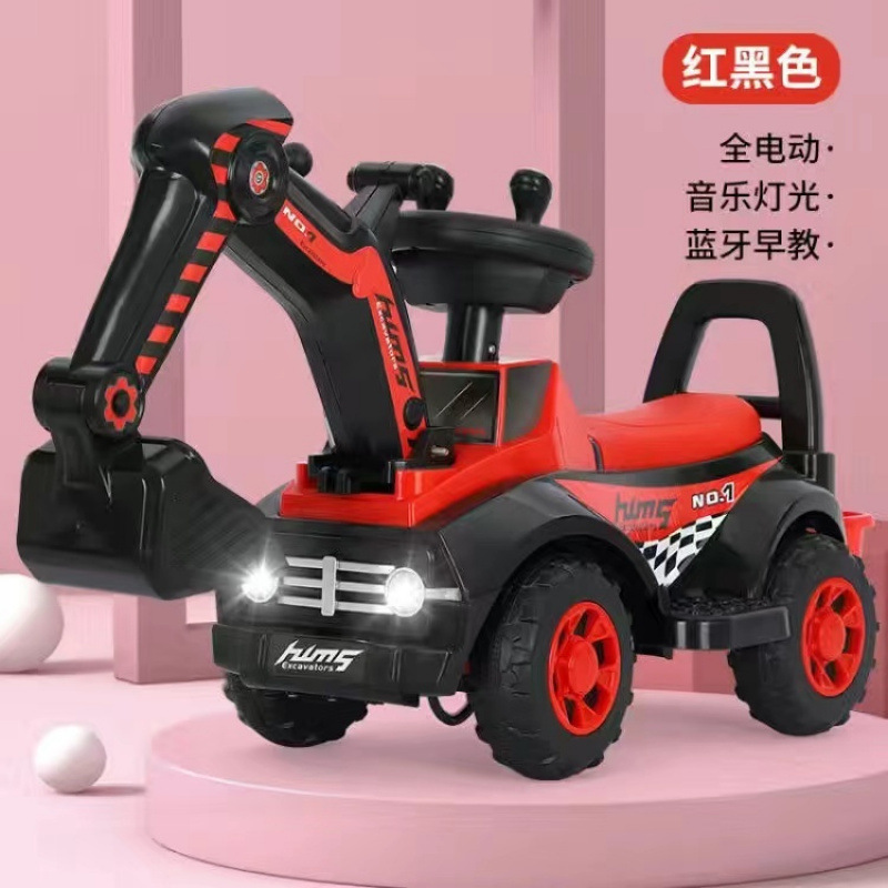 Excavadora eléctrica para niños, excavadora de juguete para niños, se puede montar en un vehículo de ingeniería de carga de máquina de gancho de gran tamaño