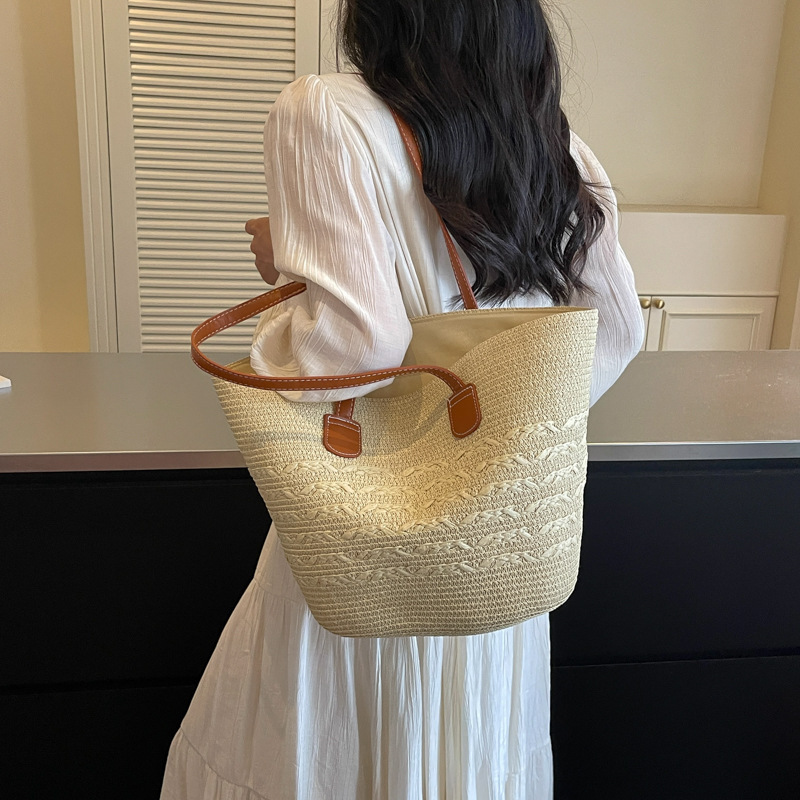Straw Woven Bag for Women, Summer Woven Handbag, Rattan Crossbody Bag, Tote Bag, Large Capacity Women's Bag, Cross-Border Straw Woven Bag for Women, Summer Woven Handbag, Rattan Crossbody Bag, Tote Bag, Large Capacity Women's Bag, Cross-Border
