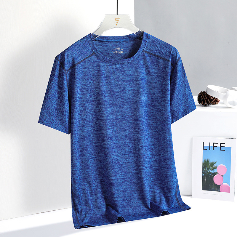 Camiseta de manga corta de seda helada de talla extra grande para hombre, estilo casual moderno, de ajuste holgado, de secado rápido, versátil, sin necesidad de planchado.