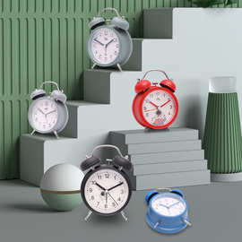 北欧创意闹钟表学生用机械打铃强力叫醒金属打铃钟台钟简约现代