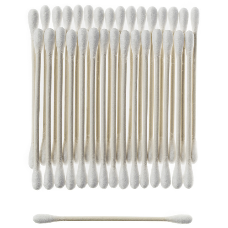 Hisopos de algodón desechables de doble punta con punta de papel (premium), 100/unidad, hisopos de algodón absorbentes para limpieza y desinfección, grado médico transfronterizo aprobado por la FDA