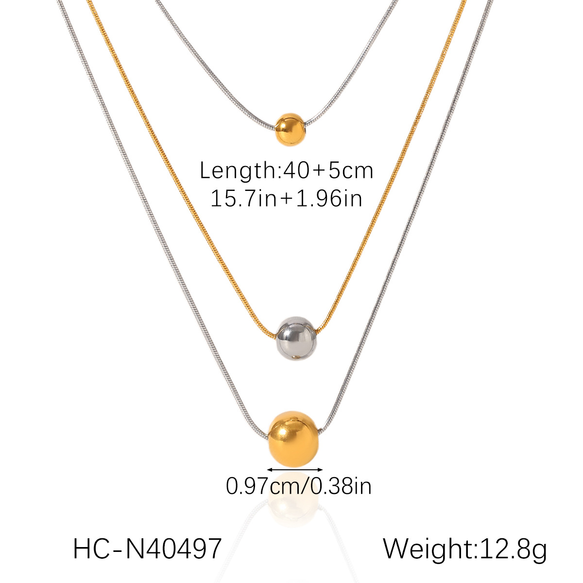1 Piece Quantity PVD Coated Real Gold Plated Round 304 Stainless Steel Vintage Style Waterproof Non Tarnish 304 Stainless Steel Lobster Trigger Clasp Closure Double Layer Necklaces Pendant Necklace Necklace