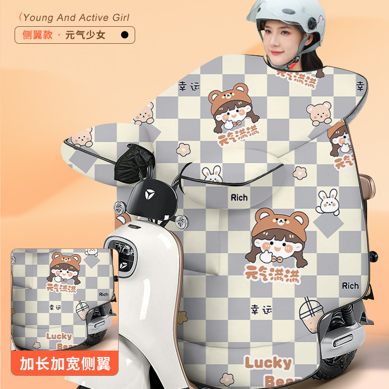 電動自転車用防風カバー 冬用 裏起毛 厚手 防風カバー 電動自転車用風よけカバー バッテリーカー用親子風よけカバー|undefined