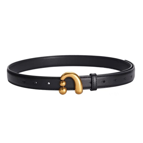 Factory direct sales two-layer cowhide belt decorated with A-shaped bean stud buckle adjustable belt genuine cowhide belt for men and women