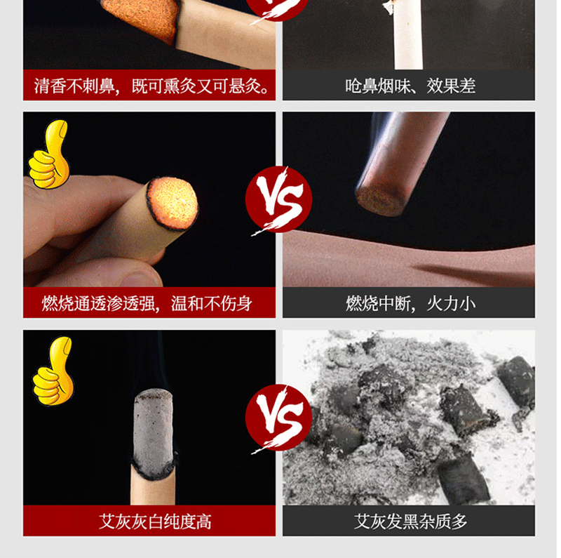 Moxa Sticks Ai Tiao 艾条 5:1 Qiai Mugwort Moxibustion Rolls 1.8x20cm Traditional Warming Use in use