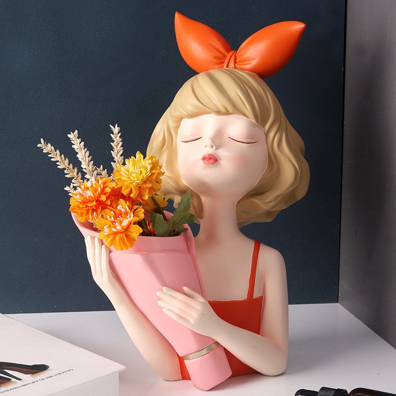 Butterfly Girl's Flower Ornaments Dried Flowers Flower Arranging Storage Modern Light Luxury Home Living Room Wine Cabinet Decorations Crafts