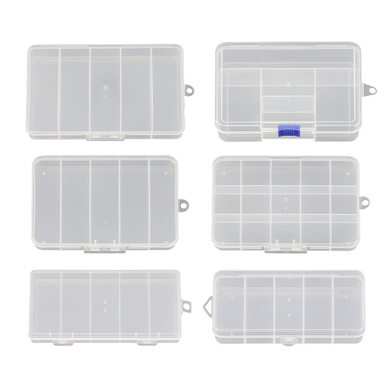 5 コンパートメントプラスチックデスクトップ収納ボックス 5 コンパートメント透明 PP ボタン漁具アクセサリージュエリー化粧品包装ボックス Amazon|undefined