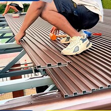 铝合金双层凹凸隔热铝瓦防水遮阳雨棚别墅凉亭阳光房波浪铝型材