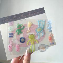 xhs 新しいゼリーステッカーカエル布人形かわいいシート生地高価値 ipad 携帯電話ケース diy 装飾