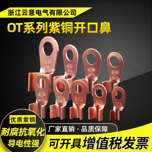 National Standard Ot Copper Open Nose 5A-1000A Open Copper Nose Tinned White Ot Cable Wire Terminal Block