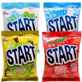 START泰国进口糖果草莓榴莲/薄荷牛奶水果味软糖饭后零食热销140g