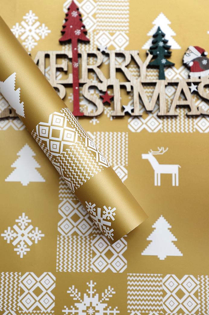 Navidad nuevo paquete de manzana impermeable papel de embalaje de flores papel de embalaje de regalos de Nochebuena