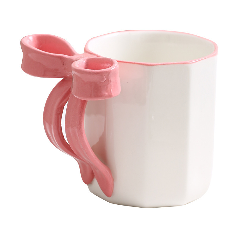 Explosiones transfronterizas en arco tridimensional empuñadura de cerámica taza de agua de alto valor para niñas taza doméstica