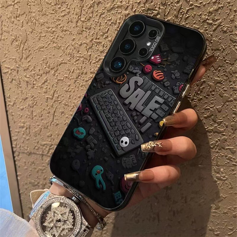 Graffiti comic keyboard for Samsung Galaxy S24ultra phone case s23 personality s22 creative S21 tide