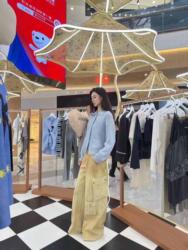 25南油新款V领翻花羊毛针织衫开衫外套上衣毛衣|undefined